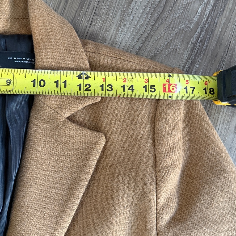 Zara Women's Camel Wool Blend Trench Coat Size: M - Picture 10 of 11